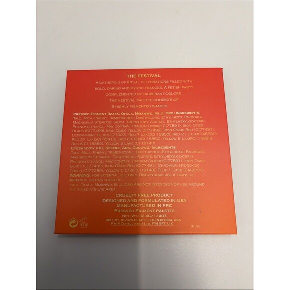 THE FESTIVAL By JUVIA'S Eyeshadow Palette 9 Highly Pigmented Bright Bold Shades - Picture 4 of 4